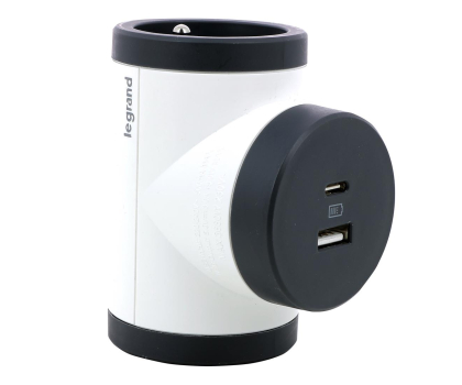 Listwa zasilająca LEGRAND Rozgałęziacz potrójny obrotowy 2X2P+Z+USB 49437